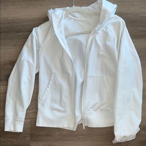 Lulu white zip hoodie